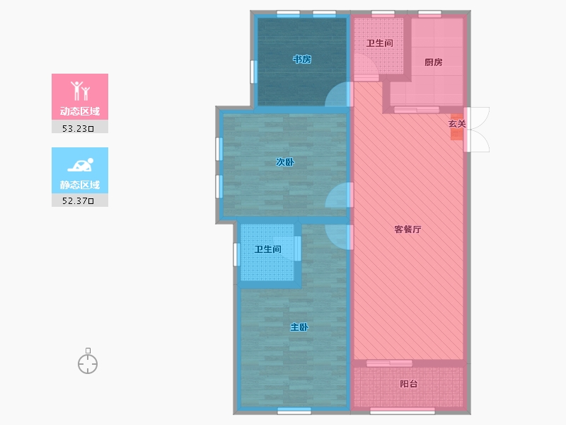 浙江省-宁波市-星海湾-92.00-户型库-动静分区