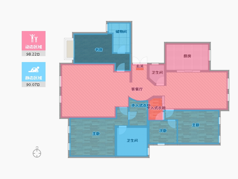 新疆维吾尔自治区-乌鲁木齐市-绿城百合公寓-167.37-户型库-动静分区