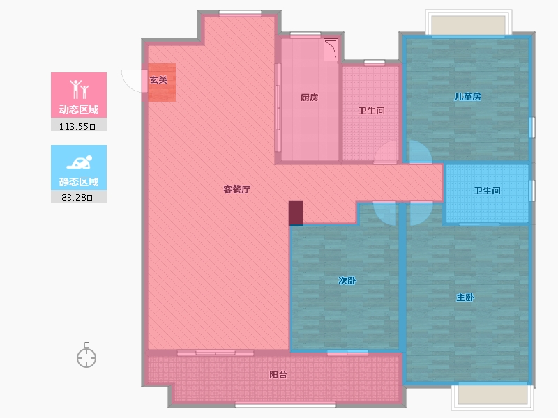 广东省-广州市-中颐海伦堡花样年华-180.03-户型库-动静分区