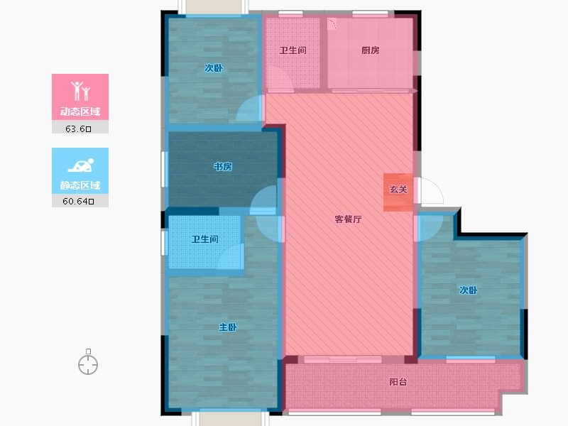 江苏省-苏州市-东晶国际花园-109.00-户型库-动静分区