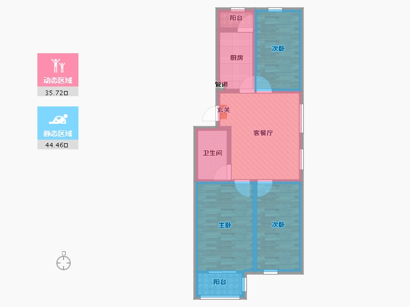 北京-北京市-金顶街59号-69.05-户型库-动静分区