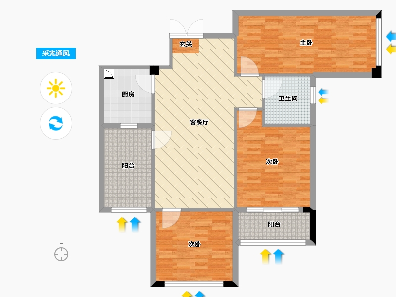 江西省-萍乡市-景泰.星湖湾-94.67-户型库-采光通风