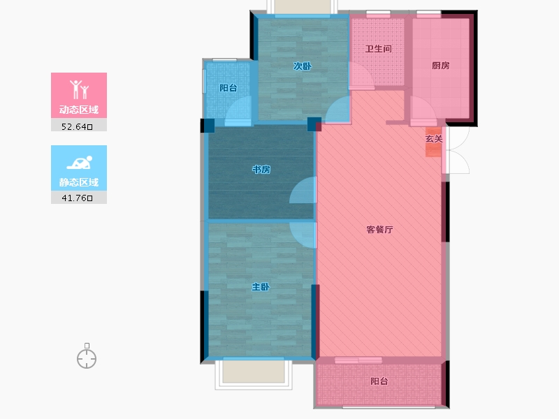 河南省-信阳市-香榭华庭-84.40-户型库-动静分区