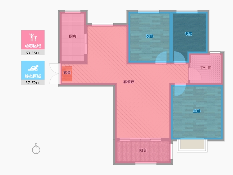 安徽省-芜湖市-苏宁环球城市之光第一街区-88.00-户型库-动静分区