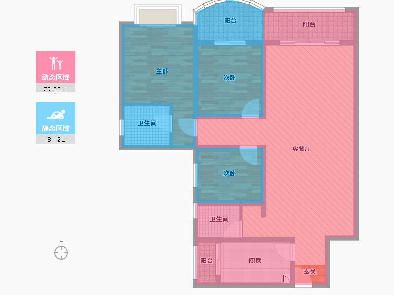 四川省-成都市-名士公馆-8幢-108.01-户型库-动静分区