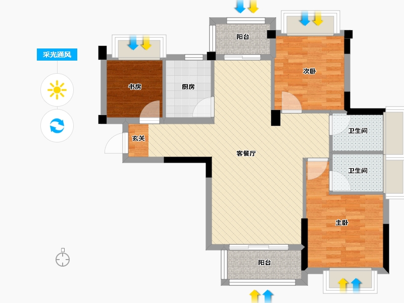 福建省-莆田市-永鸿国际文化城-79.00-户型库-采光通风