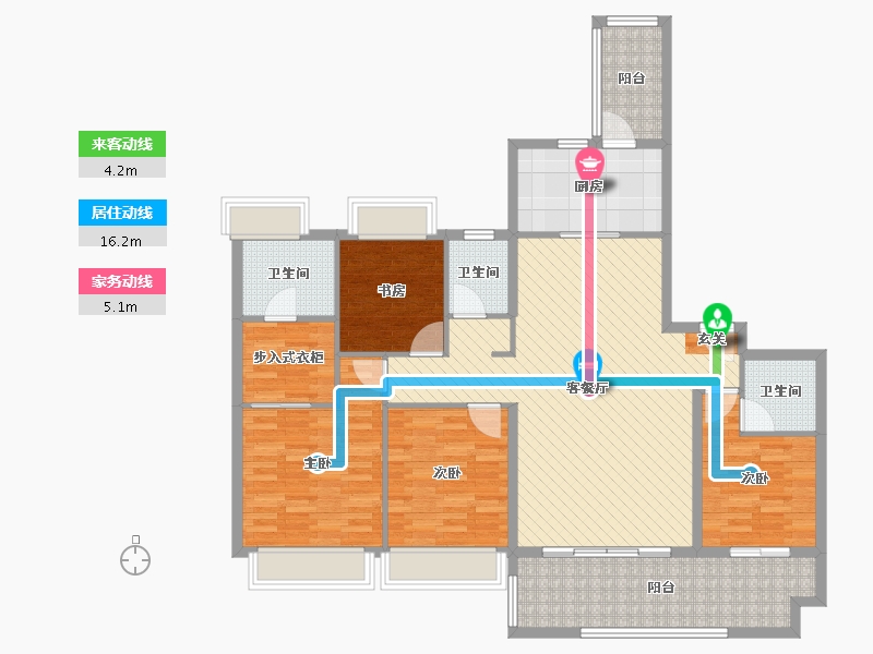 湖南省-怀化市-碧桂园-127.32-户型库-动静线