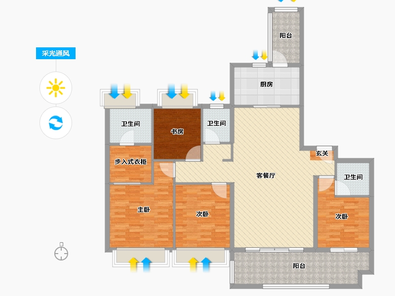 湖南省-怀化市-碧桂园-127.32-户型库-采光通风