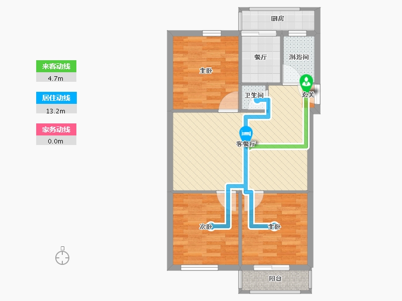 辽宁省-大连市-原始户型-61.55-户型库-动静线