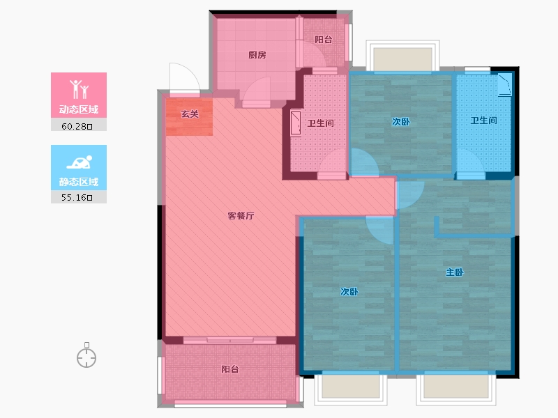 江西省-萍乡市-恒大御府-102.20-户型库-动静分区