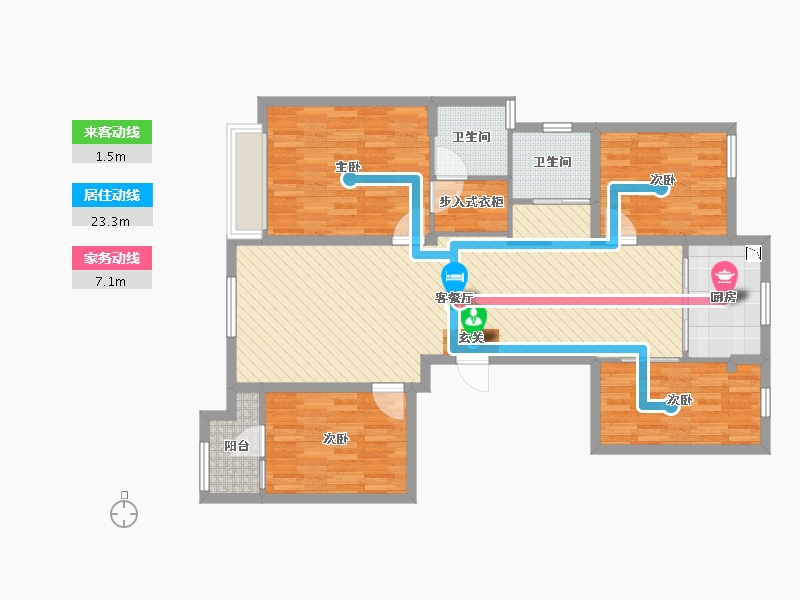 浙江省-宁波市-风格首岸-106.72-户型库-动静线