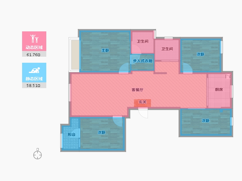 浙江省-宁波市-风格首岸-106.72-户型库-动静分区