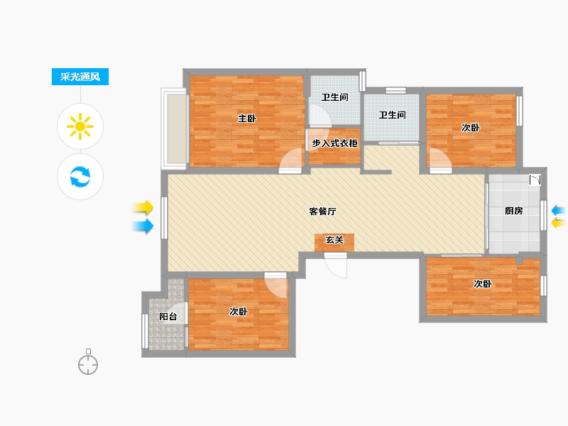 浙江省-宁波市-风格首岸-106.72-户型库-采光通风