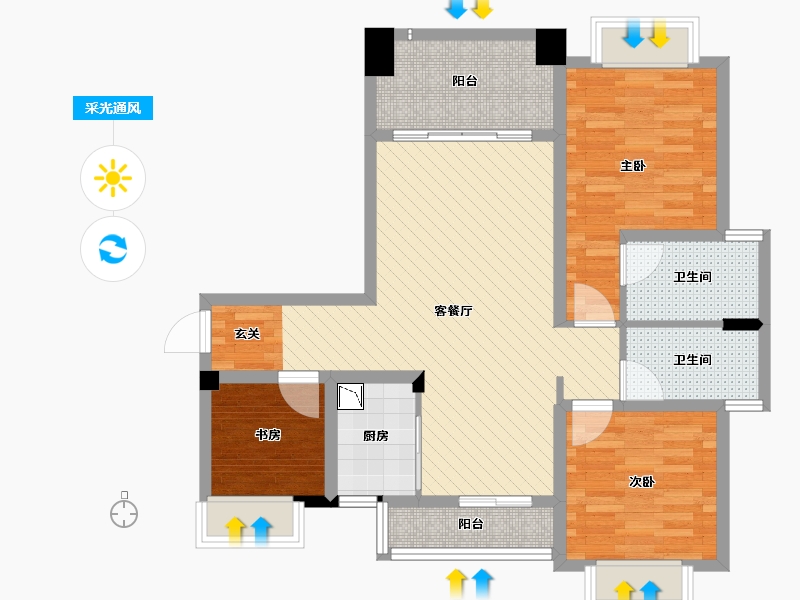 福建省-泉州市-十二宴-83.11-户型库-采光通风