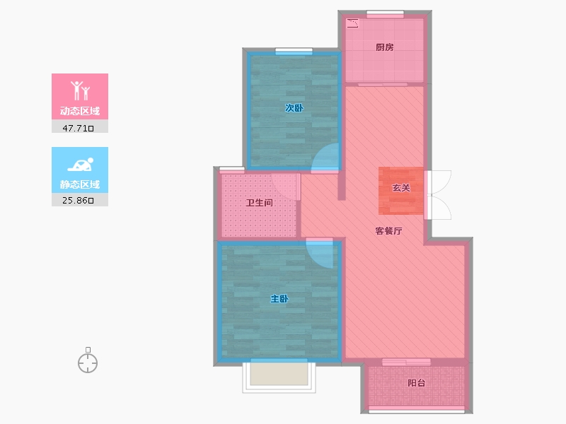 江苏省-苏州市-新华花园-63.99-户型库-动静分区