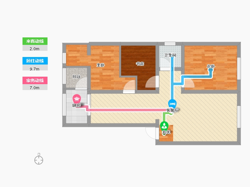 四川省-成都市-公交宿舍-69.60-户型库-动静线