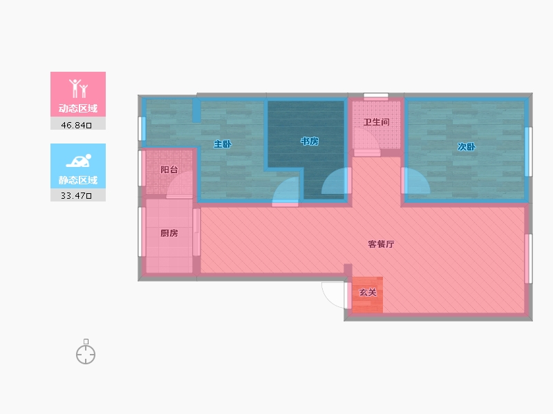 四川省-成都市-公交宿舍-69.60-户型库-动静分区