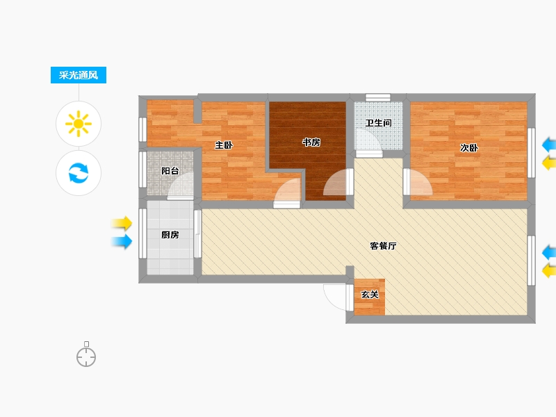 四川省-成都市-公交宿舍-69.60-户型库-采光通风