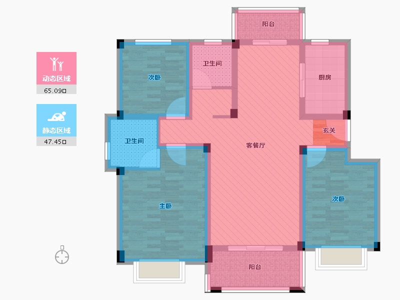 安徽省-宿州市-砀郡新城-97.75-户型库-动静分区