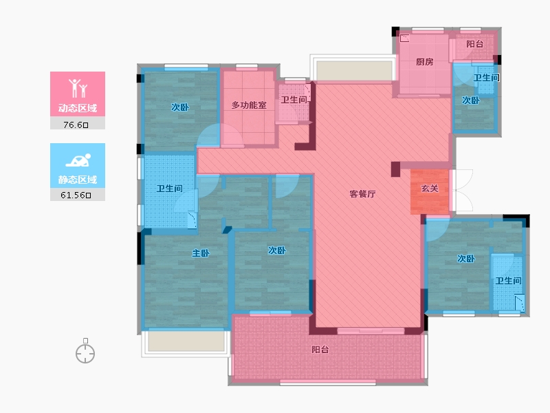 湖南省-岳阳市-岳阳，平江县碧桂园-120.00-户型库-动静分区