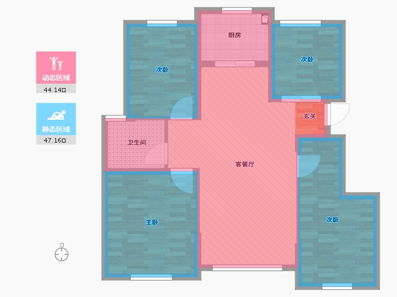 山东省-临沂市-翡翠星城-80.45-户型库-动静分区