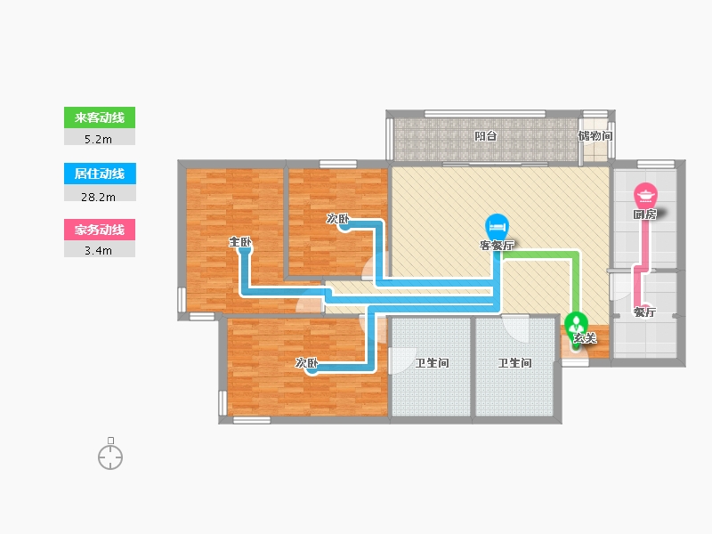 北京-北京市-华亭嘉园-D座-114.45-户型库-动静线