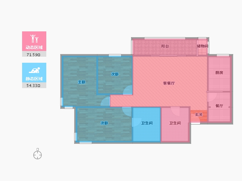 北京-北京市-华亭嘉园-D座-114.45-户型库-动静分区