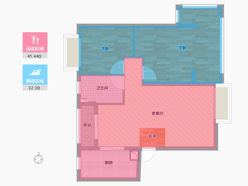 湖北省-武汉市-常青花园5小区-33栋-68.42-户型库-动静分区