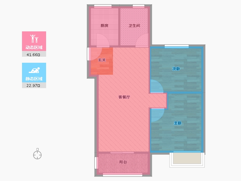 北京-北京市-东二旗新村-57.82-户型库-动静分区