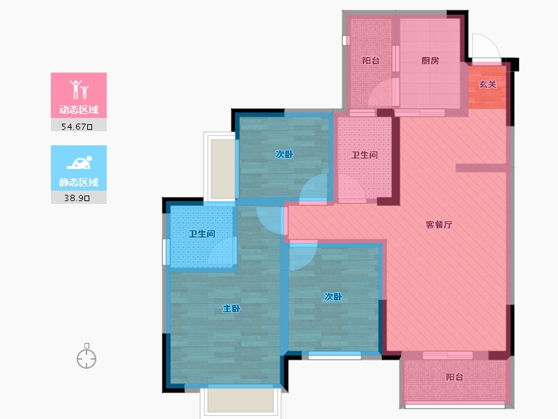 四川省-南充市-新城首座-79.92-户型库-动静分区