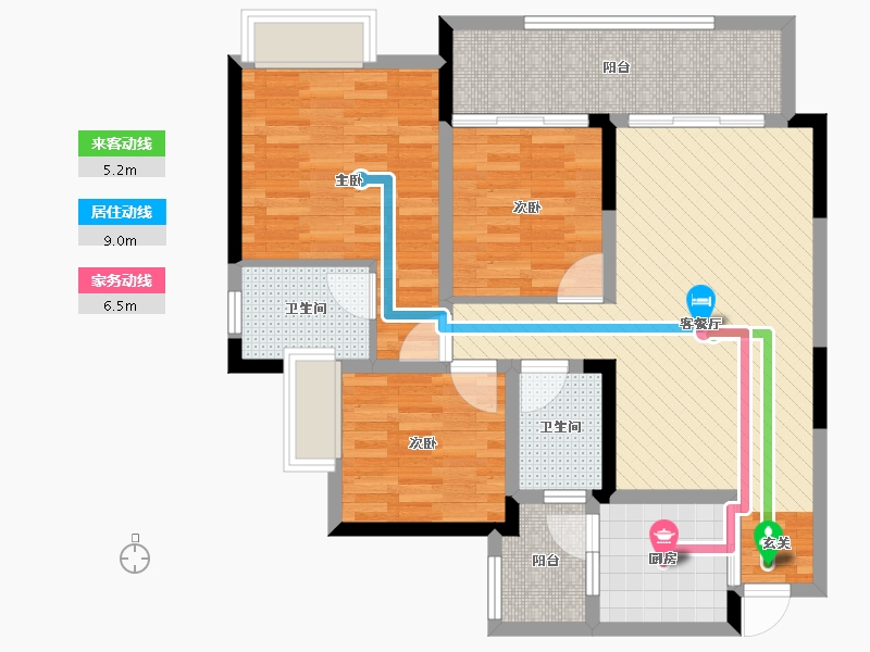 四川省-绵阳市-江岸国际-87.47-户型库-动静线