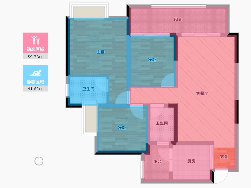 四川省-绵阳市-江岸国际-87.47-户型库-动静分区