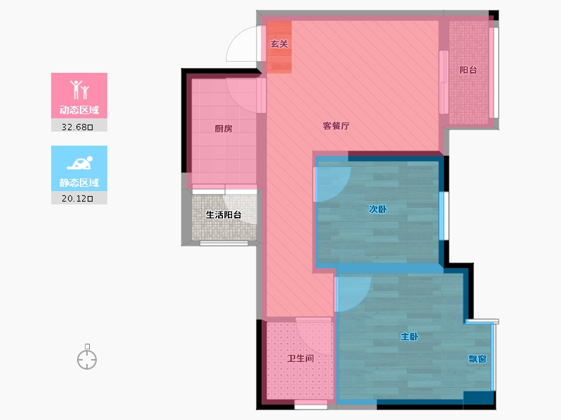 四川省-成都市-锦城苑-46.99-户型库-动静分区