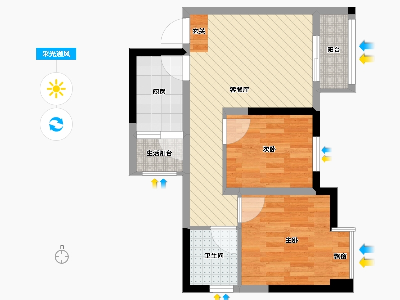 四川省-成都市-锦城苑-46.99-户型库-采光通风