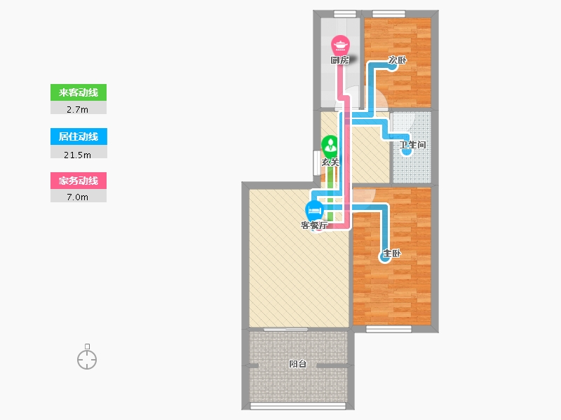 北京-北京市-北街家园五区-61.36-户型库-动静线