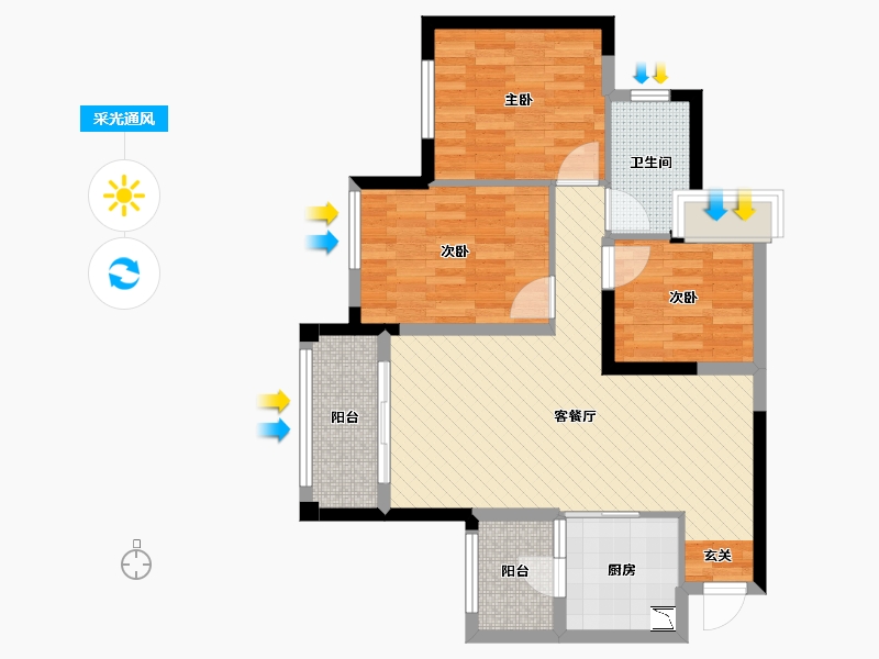 四川省-乐山市-翡翠国际君悦湾-76.31-户型库-采光通风