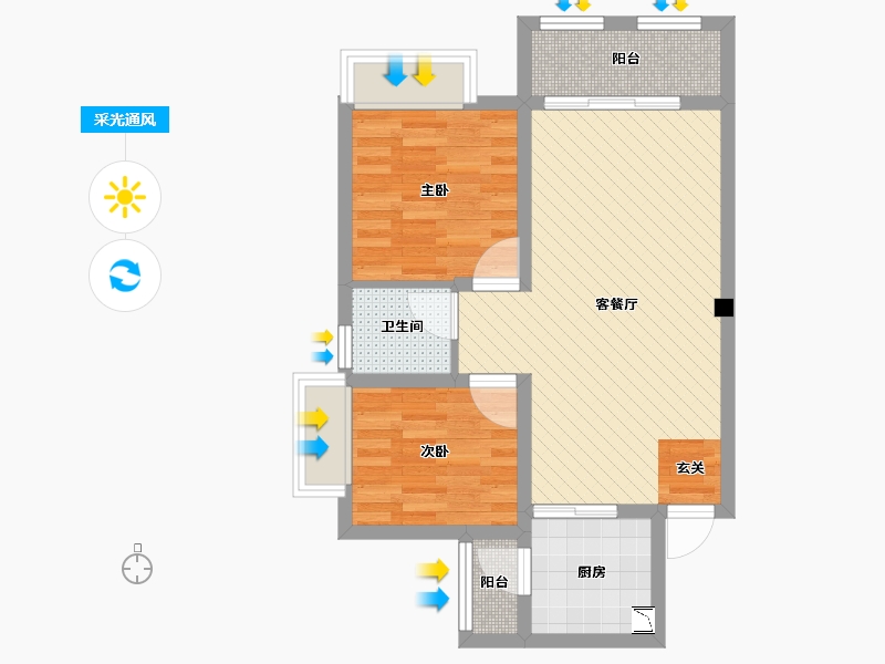 山西省-吕梁市-佰得-57.31-户型库-采光通风