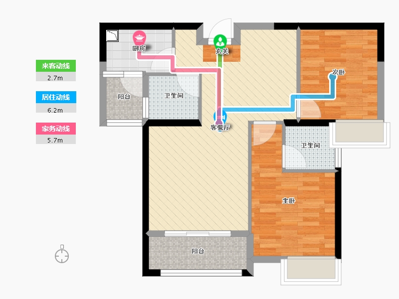 福建省-泉州市-紫帽安置房-66.65-户型库-动静线