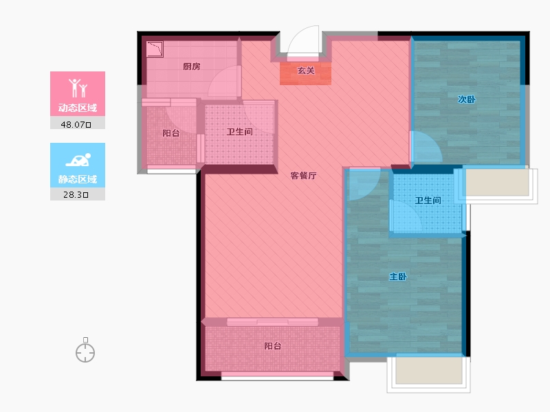 福建省-泉州市-紫帽安置房-66.65-户型库-动静分区