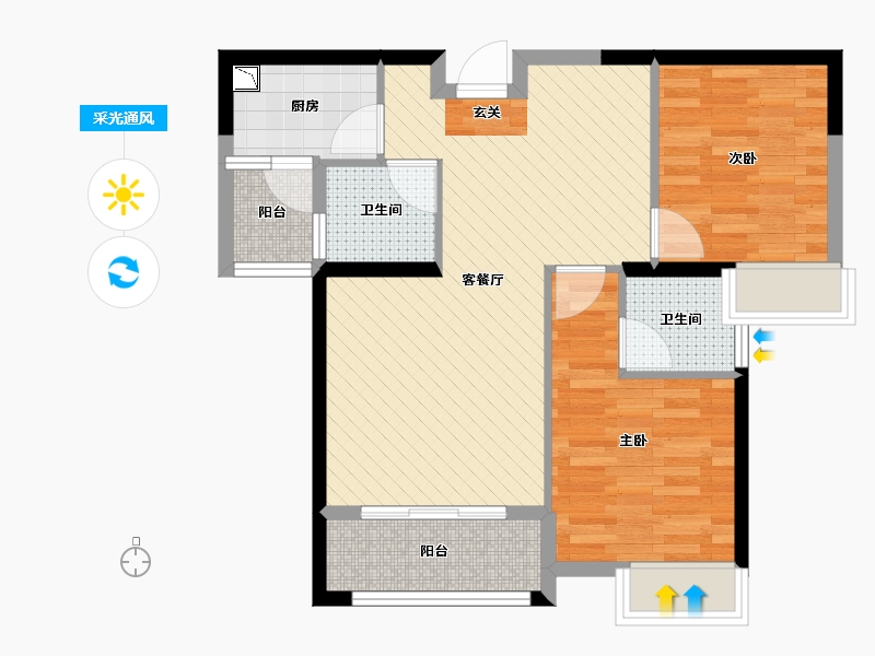 福建省-泉州市-紫帽安置房-66.65-户型库-采光通风