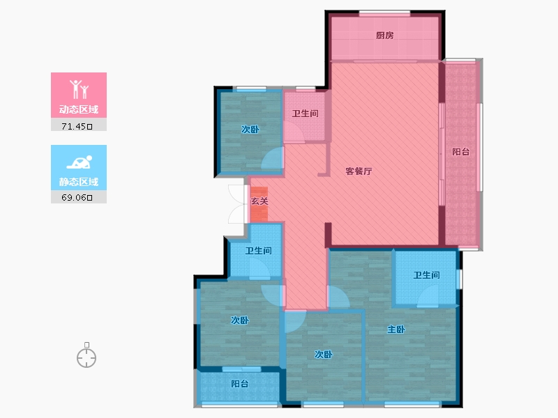 云南省-昆明市-金科江湖海-124.40-户型库-动静分区