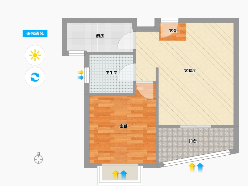 上海-上海市-绿洲康城亲水湾-48.10-户型库-采光通风