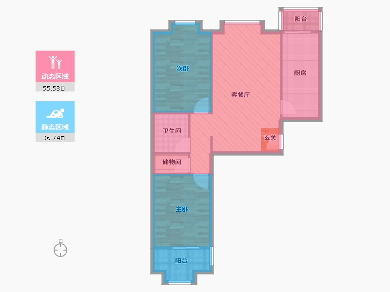 北京-北京市-上奥世纪中心-82.76-户型库-动静分区