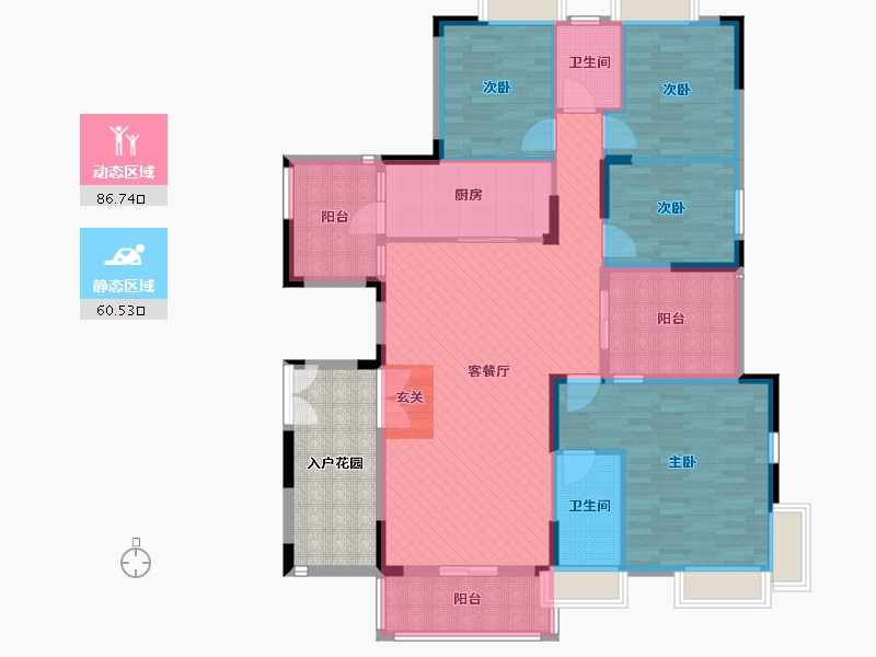 广东省-惠州市-华基江山-C3栋-142.42-户型库-动静分区