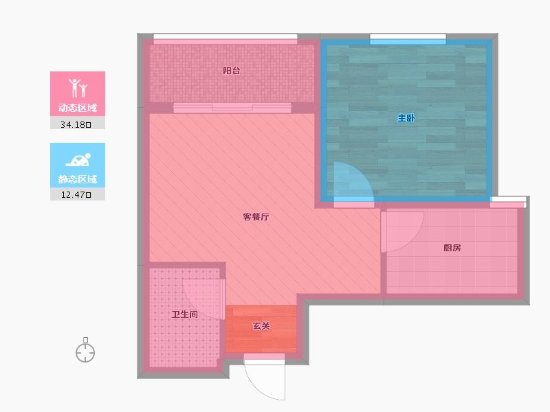 陕西省-西安市-时间城仕学府-40.00-户型库-动静分区