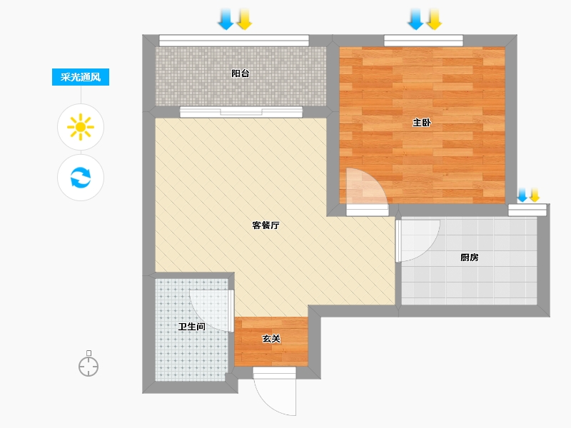 陕西省-西安市-时间城仕学府-40.00-户型库-采光通风