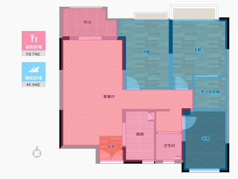 浙江省-宁波市-荣安凤凰城(在建)-94.00-户型库-动静分区