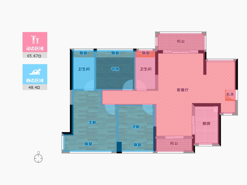 广东省-珠海市-碧水岸-100.55-户型库-动静分区