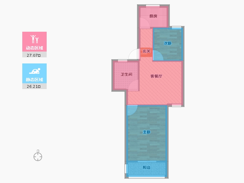 上海-上海市-祁连三村-46.66-户型库-动静分区