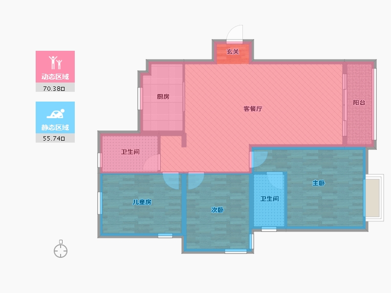 辽宁省-大连市-华润海中国-113.00-户型库-动静分区